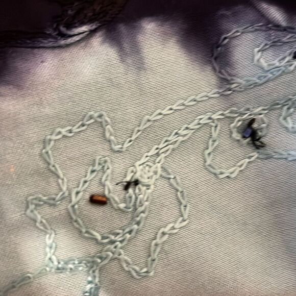 Vintage L.S.I Women's Small Blue Green Tie Dye Embroidered Midi Skirt Beach - Picture 7 of 7